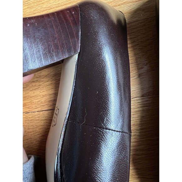 Vintage Caressa Deep Red Leather Pumps Size 7 2" Heels Work Office Classic - Picture 6 of 6